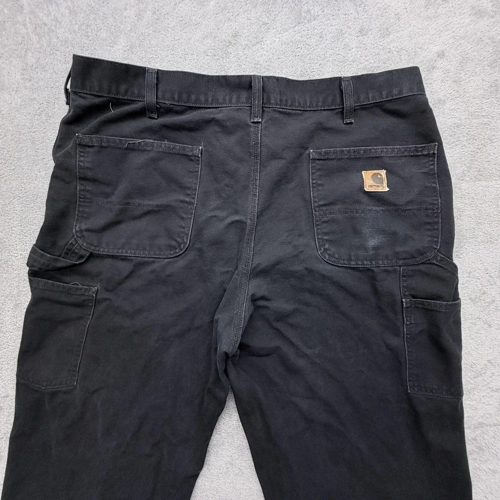 Carhartt Pants B11 Mens Measured 38x29 Black Carpenter Relaxed Fit Canvas USA
